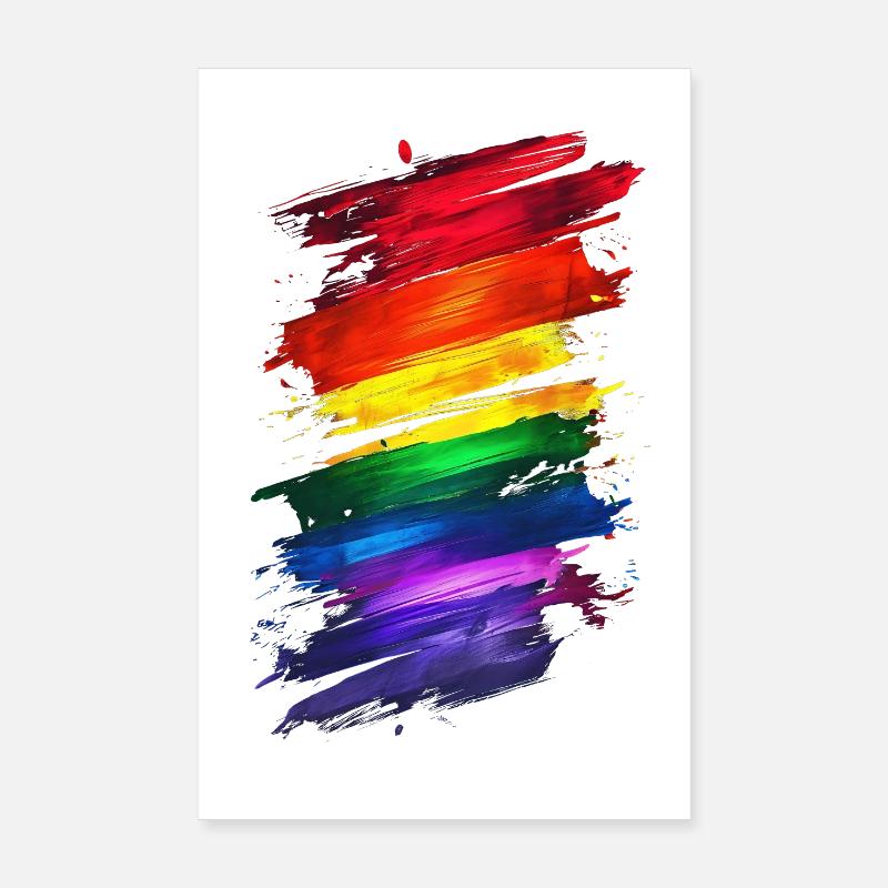 Abstrait Rainbow Pride Design - Art vibrant Poster 20 x 30 cm