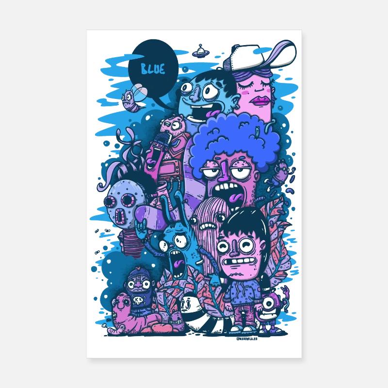Blaues Projekt Poster 20x30 cm