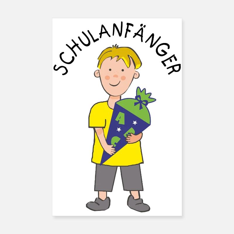 School Beginners - Boy with ABC Sugar Cone Poster 8" x 12" (20x30 cm)
