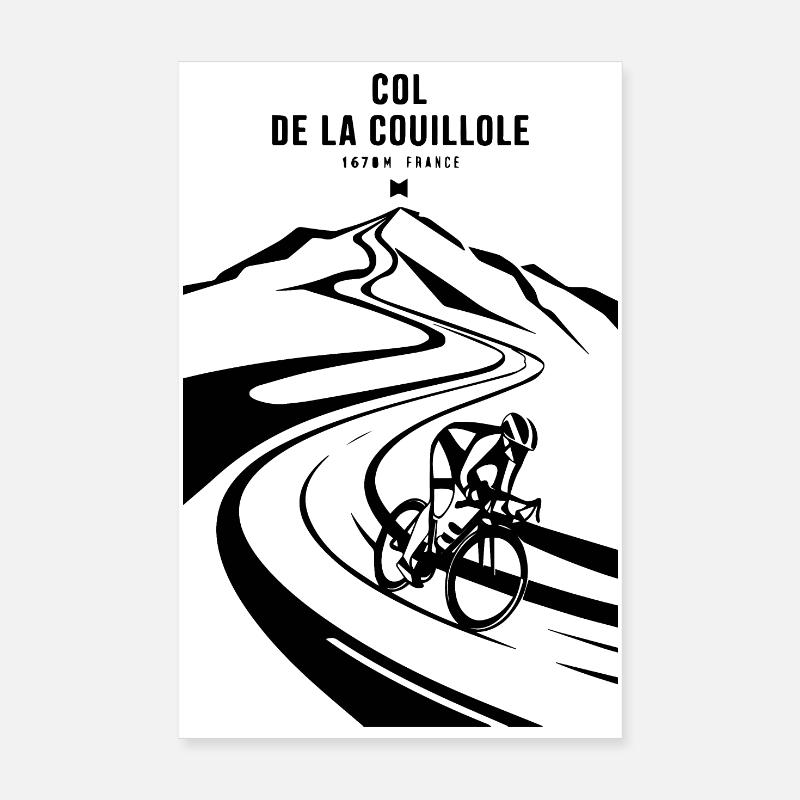 Ascension à Col de la Couillole de Cyclisme Poster 20 x 30 cm