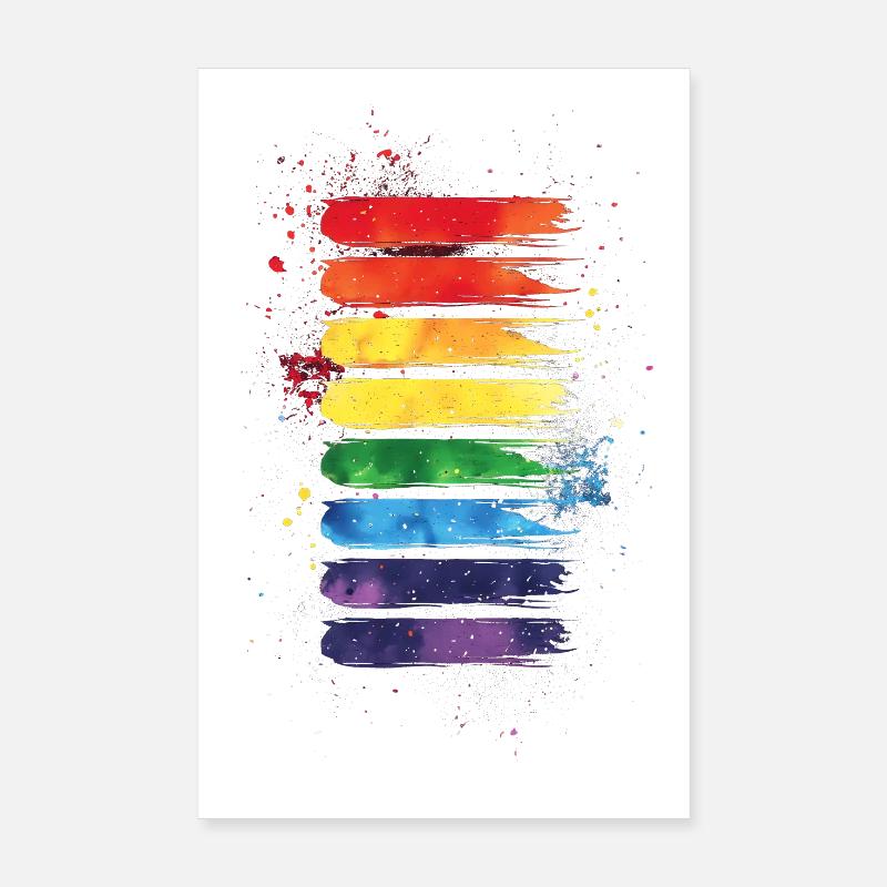 Dezentes und cooles tropfendes Pride-Flaggen-Regenbogen-Design - Poster 20x30 cm - Weiß