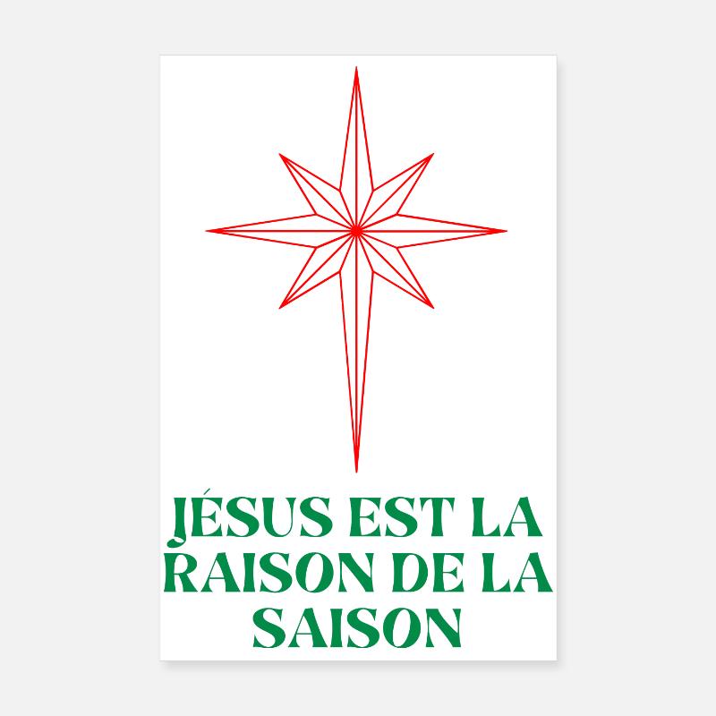 Weihnachtsstern mit religiösem Zitat - Poster 20x30 cm - Weiß