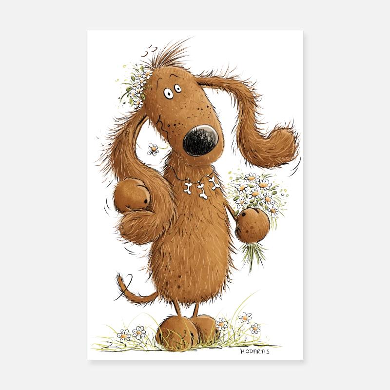 Witziges Dackel Mädchen Dachshund I Teckel I Hund Poster 20x30 cm