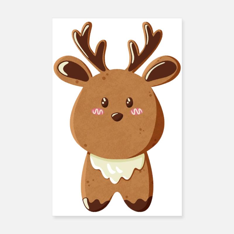 Le renne comme un cookie Poster 20 x 30 cm