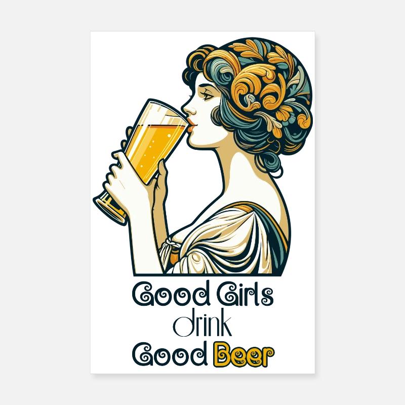 Gute Mädchen trinken gutes Bier Geschenk Poster 20x30 cm