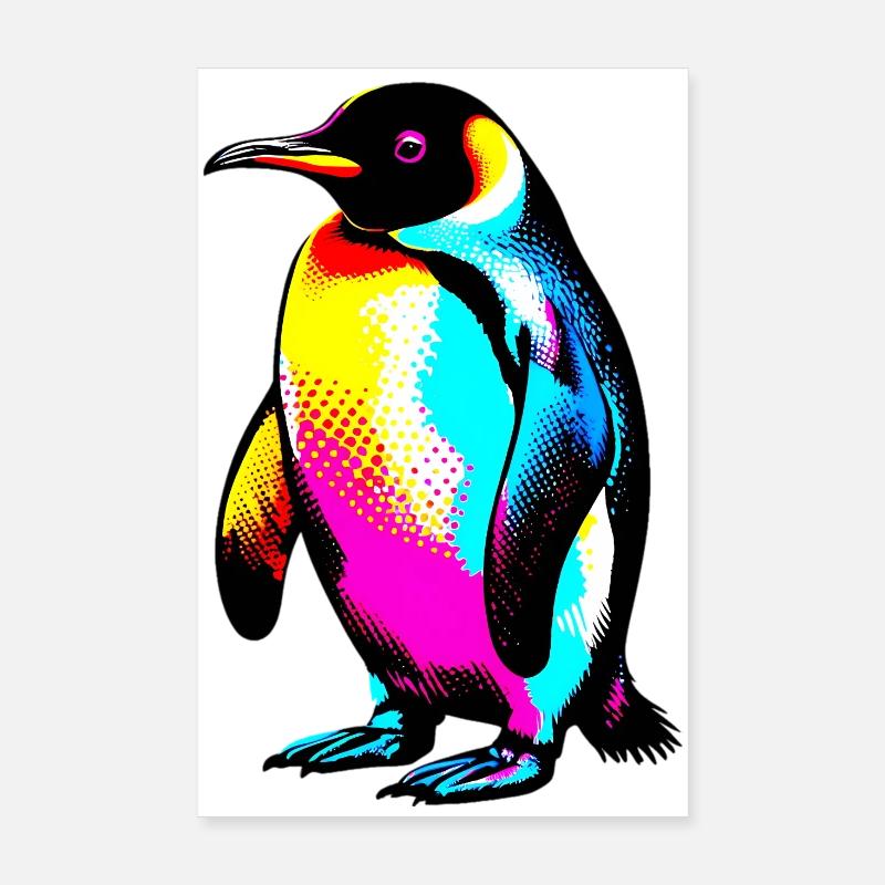 Pingouin - Poster 20 x 30 cm - blanc