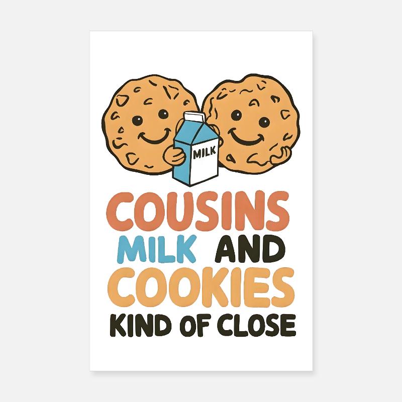 Lait et biscuits Cousins Poster 20 x 30 cm