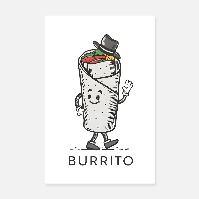 Conception de dessin animé Burrito Poster 20 x 30 cm