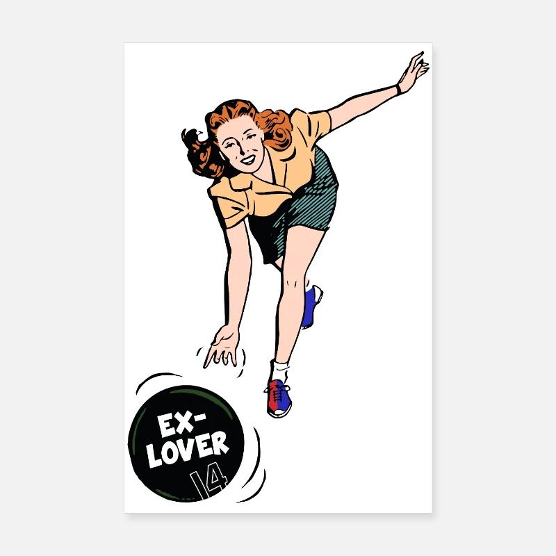 Ex-Lover Bowling – Retro Comic Style Poster 20x30 cm