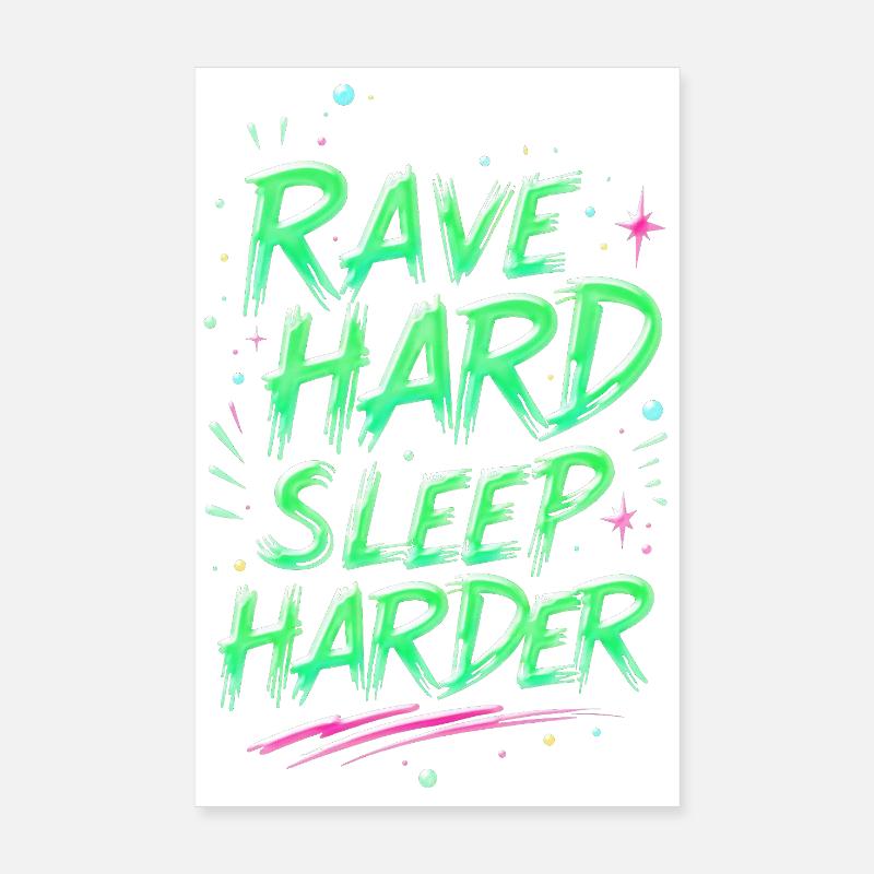 Motivation Éclairage Rave Néon Poster 20 x 30 cm