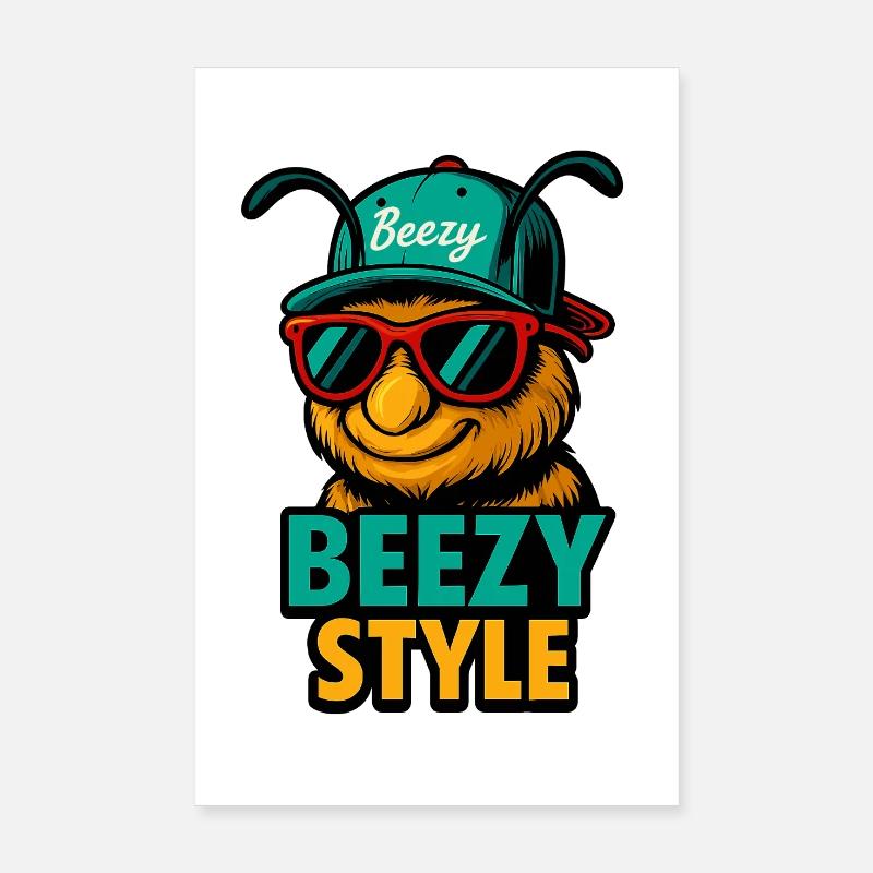 Beezy Style Biene Cap Poster 20x30 cm