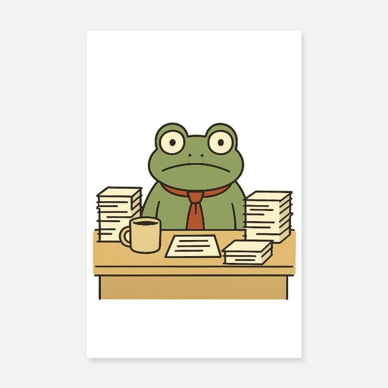 Grenouille d’affaires - Poster 20 x 30 cm - blanc