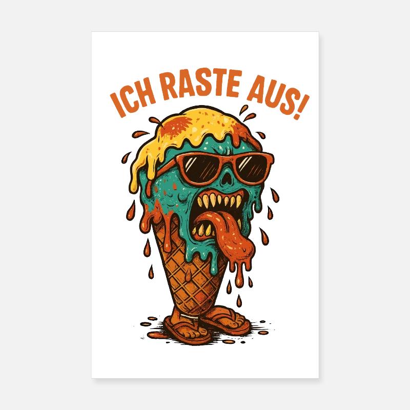 Schmelzendes Eisgesicht - Poster 8" x 12" (20x30 cm) - white