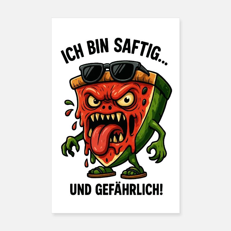 Pizza juteuse avec des lunettes de soleil Poster 20 x 30 cm