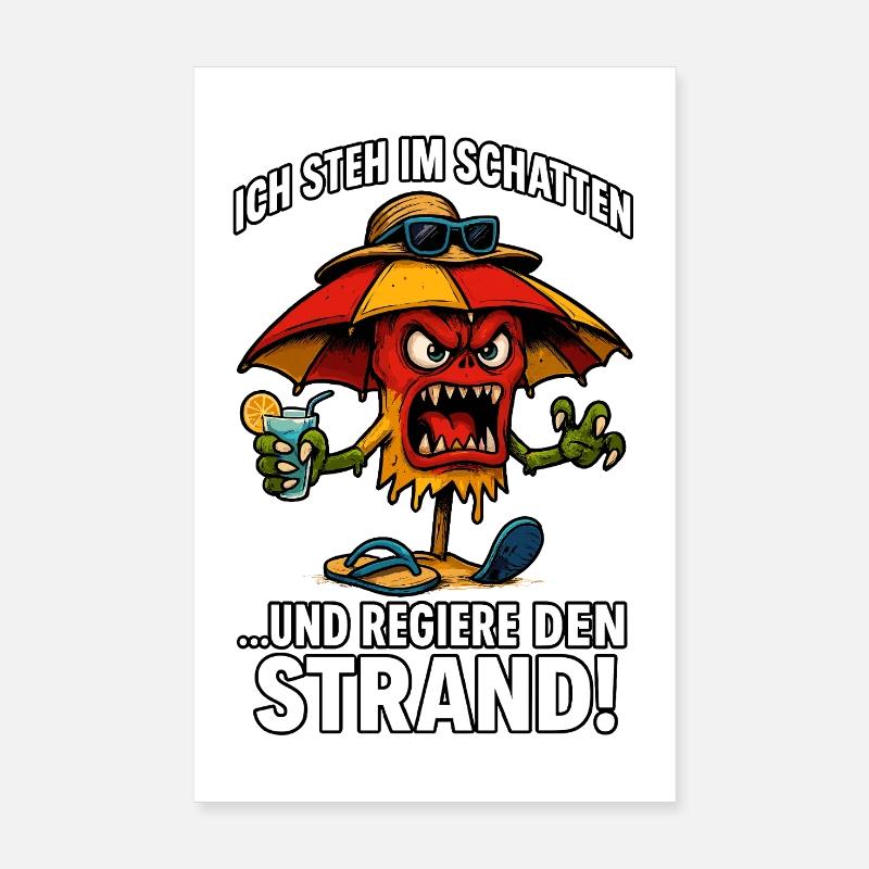 Shadow hero on the beach Poster 8" x 12" (20x30 cm)