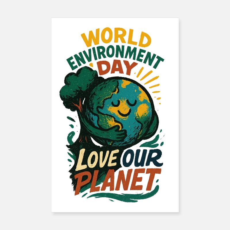 Earth Hugging Tree for World Environment Day Poster 8" x 12" (20x30 cm)