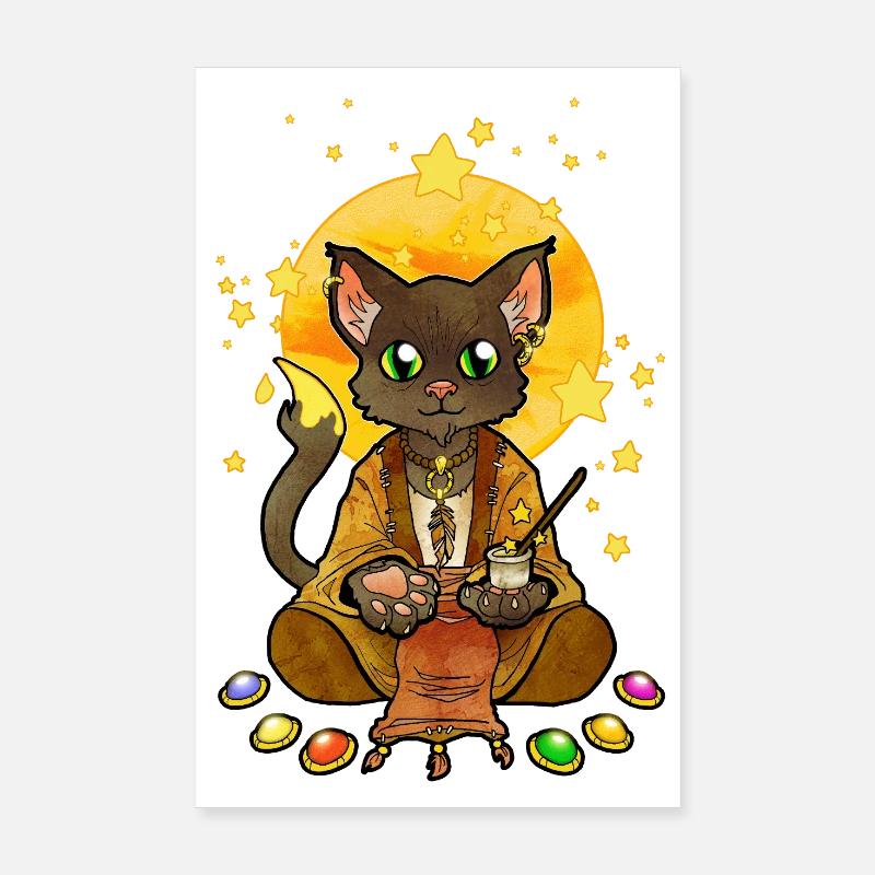 Saint Chat illustration Poster 20 x 30 cm
