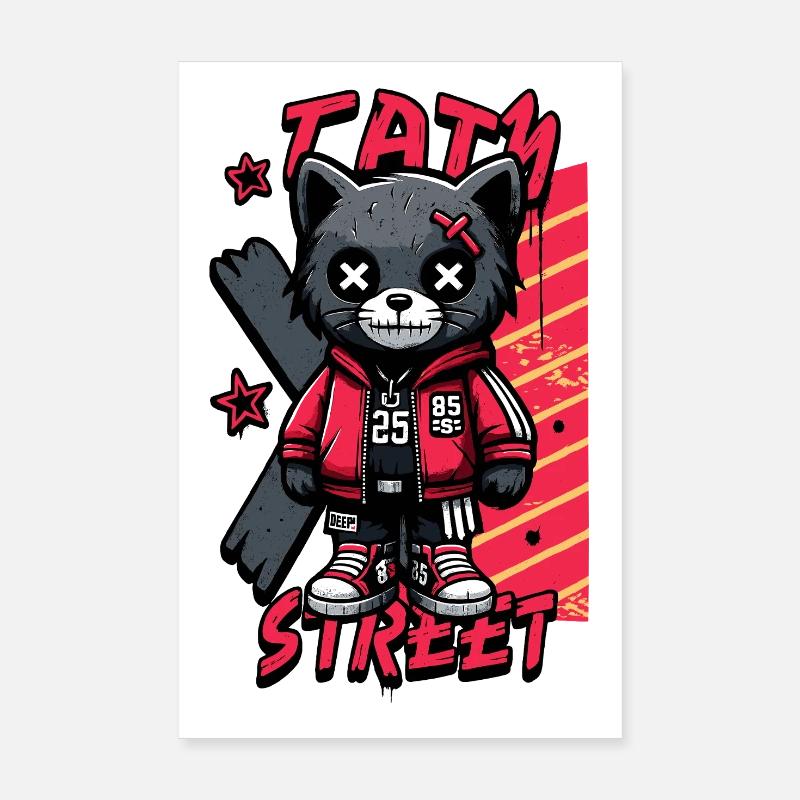 Sweat à capuche Tatty Street Cat Pull Poster 20 x 30 cm