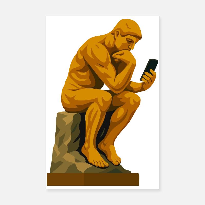Le Penseur (connecté) Poster 20 x 30 cm