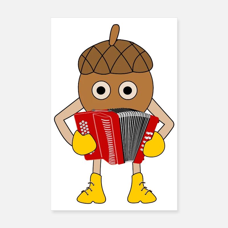 Écrou d’accordéon à bouton Poster 20 x 30 cm