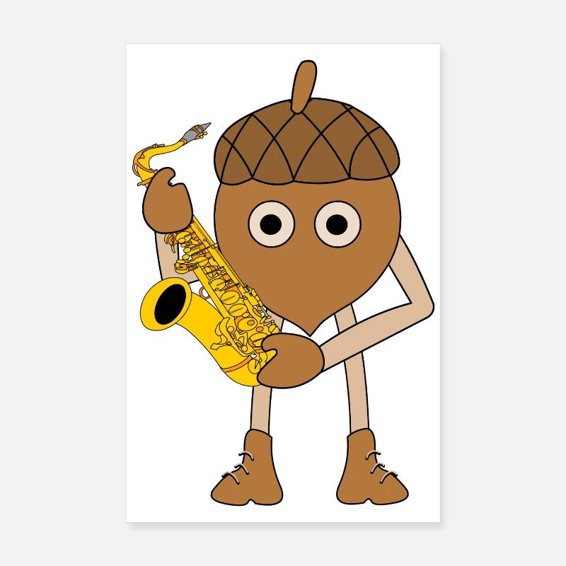 Sillet de saxophone Poster 20 x 30 cm