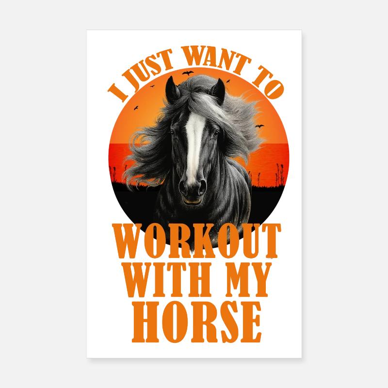 Je veux juste m’entraîner avec mon cheval Poster 20 x 30 cm