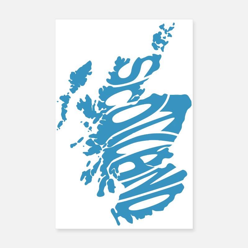 Graphique de la carte de l’Écosse Poster 20 x 30 cm