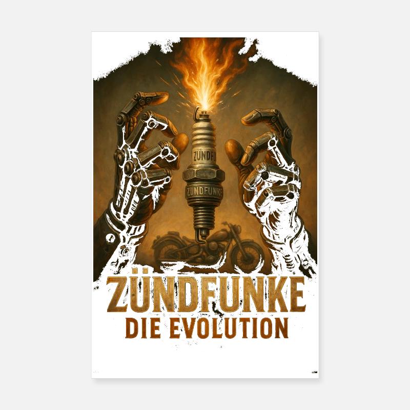ZÜNDFUNKE – L’évolution - Poster 20 x 30 cm - blanc