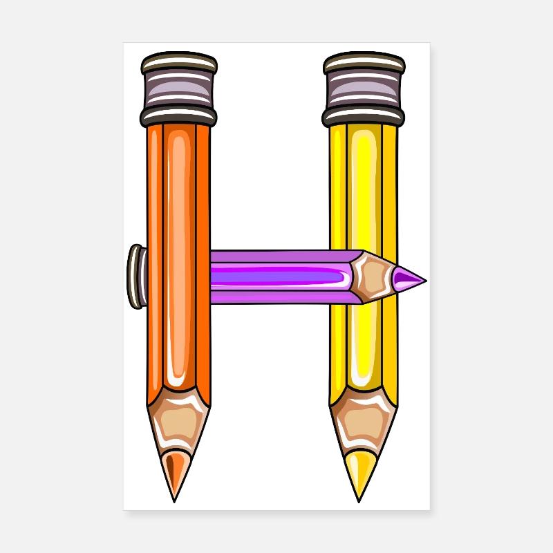 LETTRE INITIALE H ÉCOLE MATERNELLE Poster 20 x 30 cm