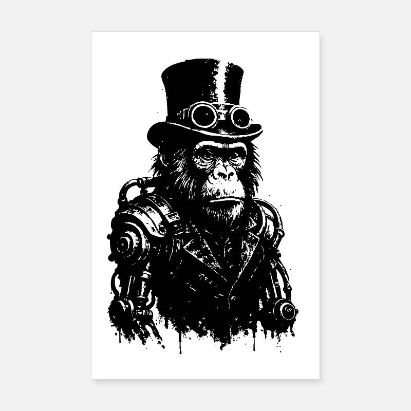 Roboter Affe Poster 20x30 cm
