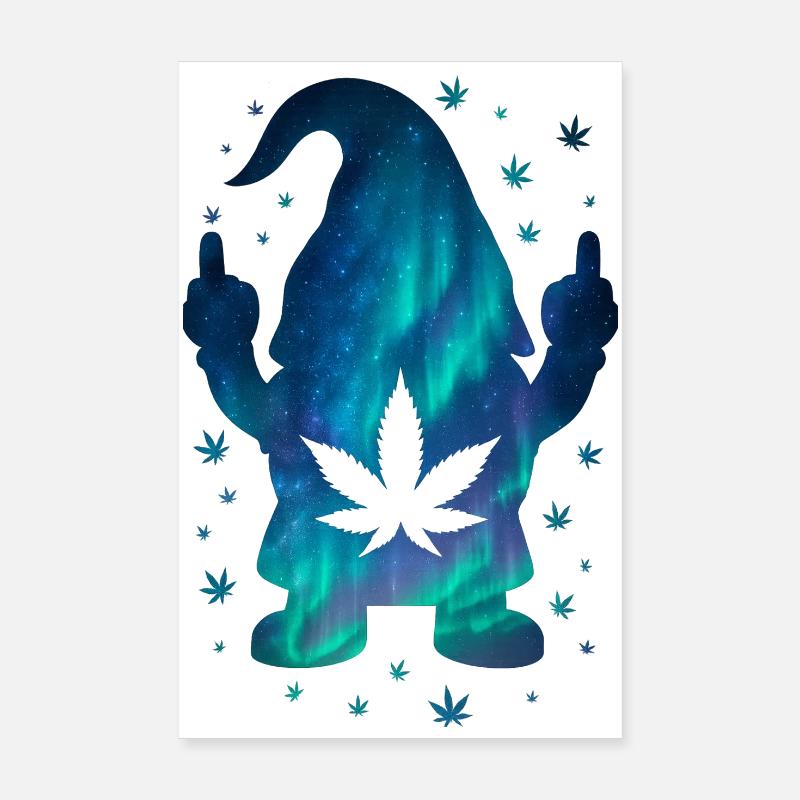 Galactic dwarf with cannabis motif Poster 8" x 12" (20x30 cm)