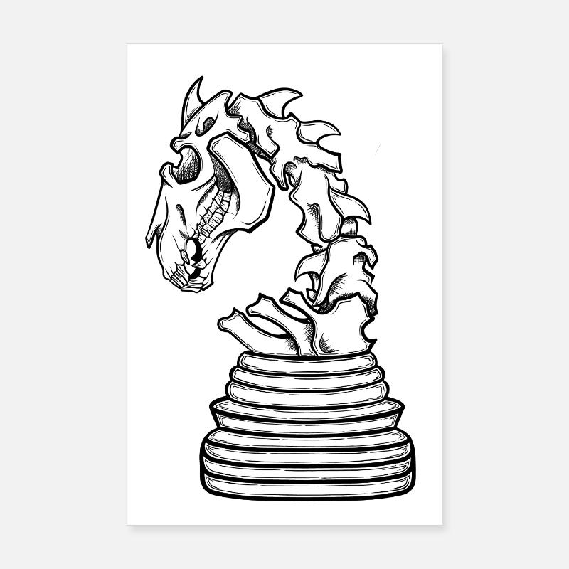 Sauteur squelette - Poster 20 x 30 cm - blanc
