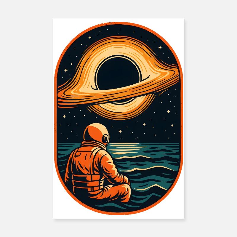 Cosmic Explorer Astronaut Artwork Poster 8" x 12" (20x30 cm)