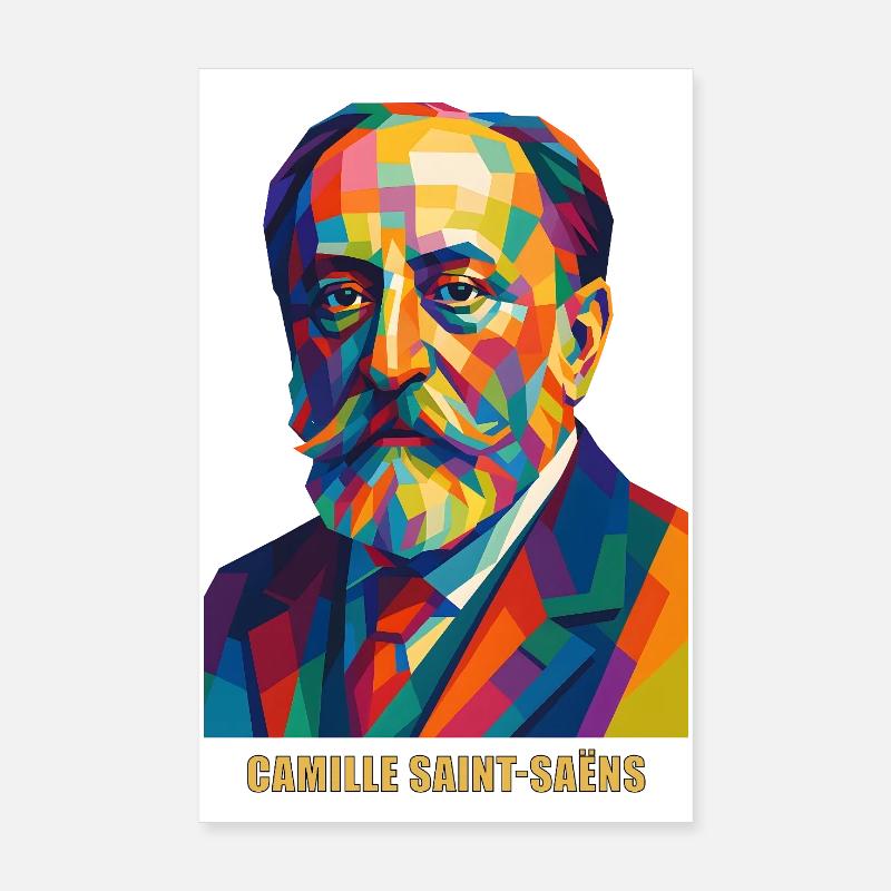Portrait cubiste de Camille Saint-Saëns Poster 20 x 30 cm