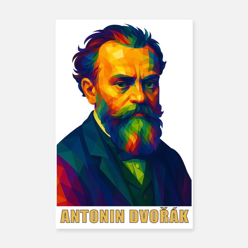Portrait expressionniste d'Antonin Dvořák Poster 20 x 30 cm