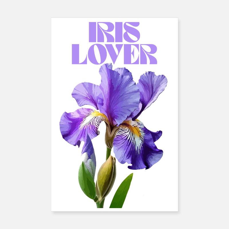 Lila Irisblume Botanisches Design Poster 20x30 cm