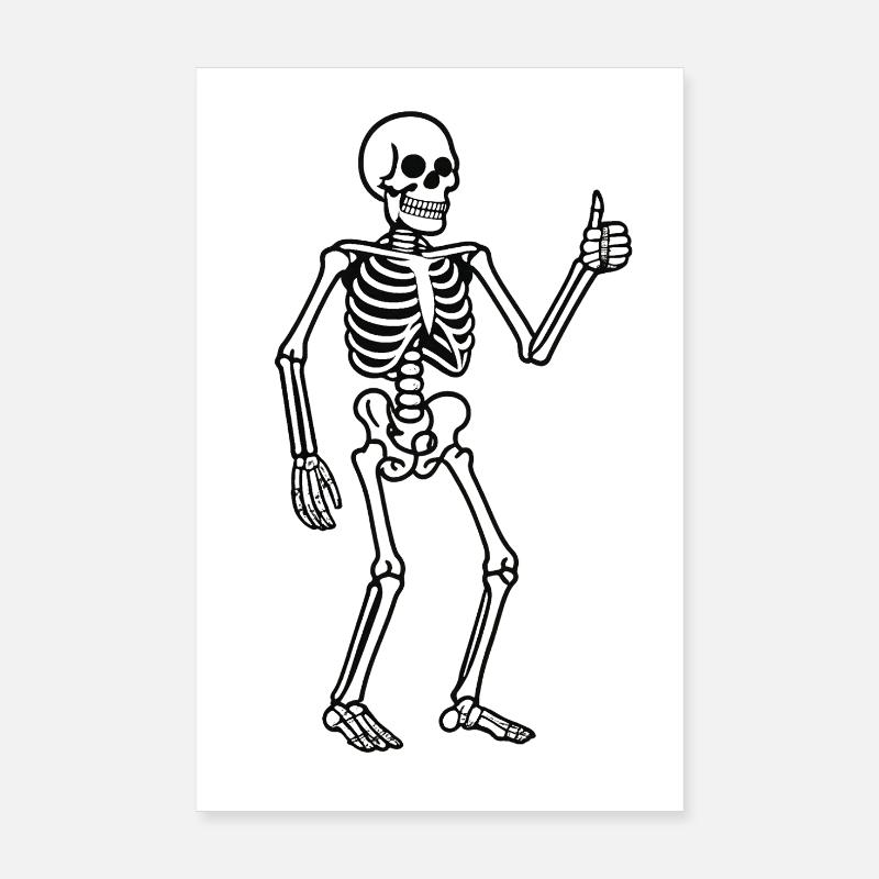Leuchtender Skeleton im Retro Stil Poster 20x30 cm