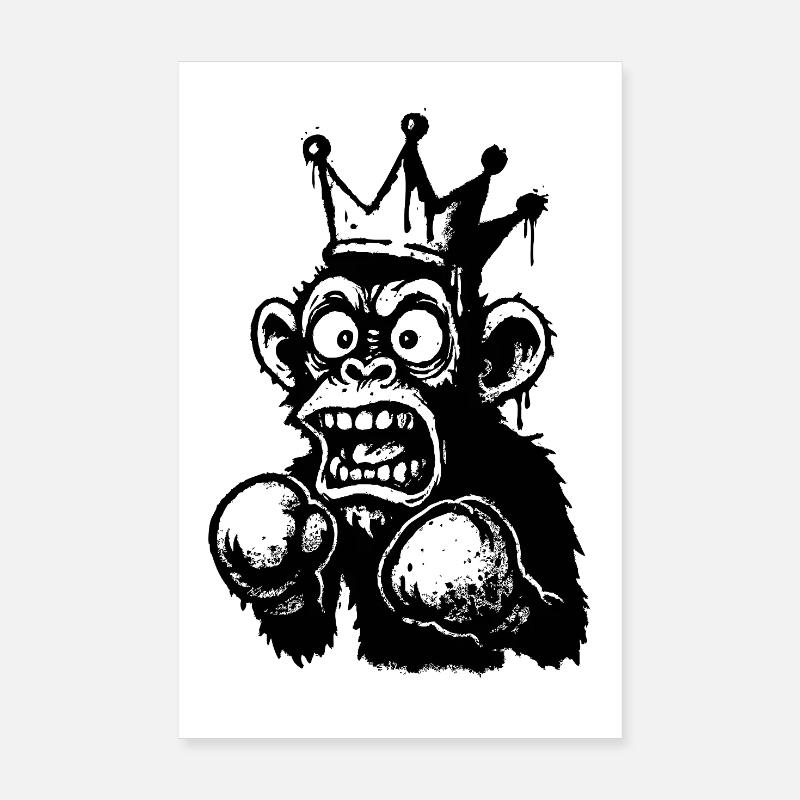 Écrasement Monkey King Illustration Poster 20 x 30 cm