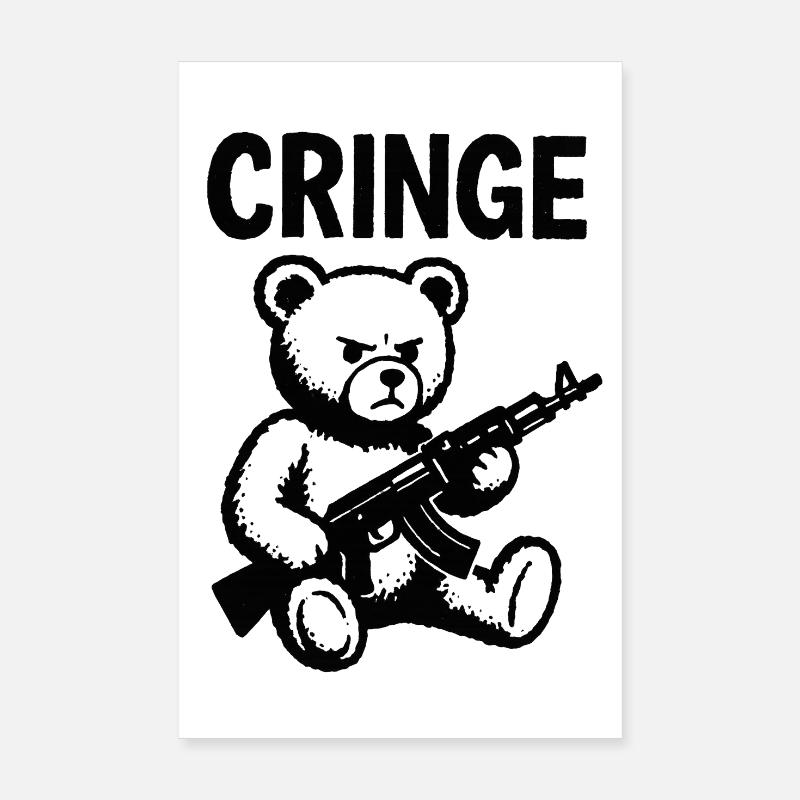 Cring Bear avec fusil Poster 20 x 30 cm