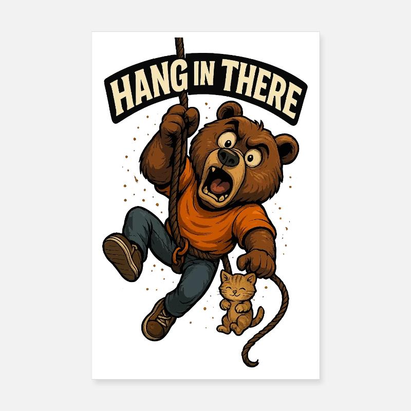 Accrochez-vous à l’aventure de l’ours Poster 20 x 30 cm