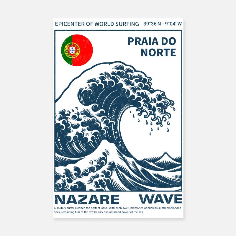 Vague Nazaré Praia do Norte Poster 20 x 30 cm