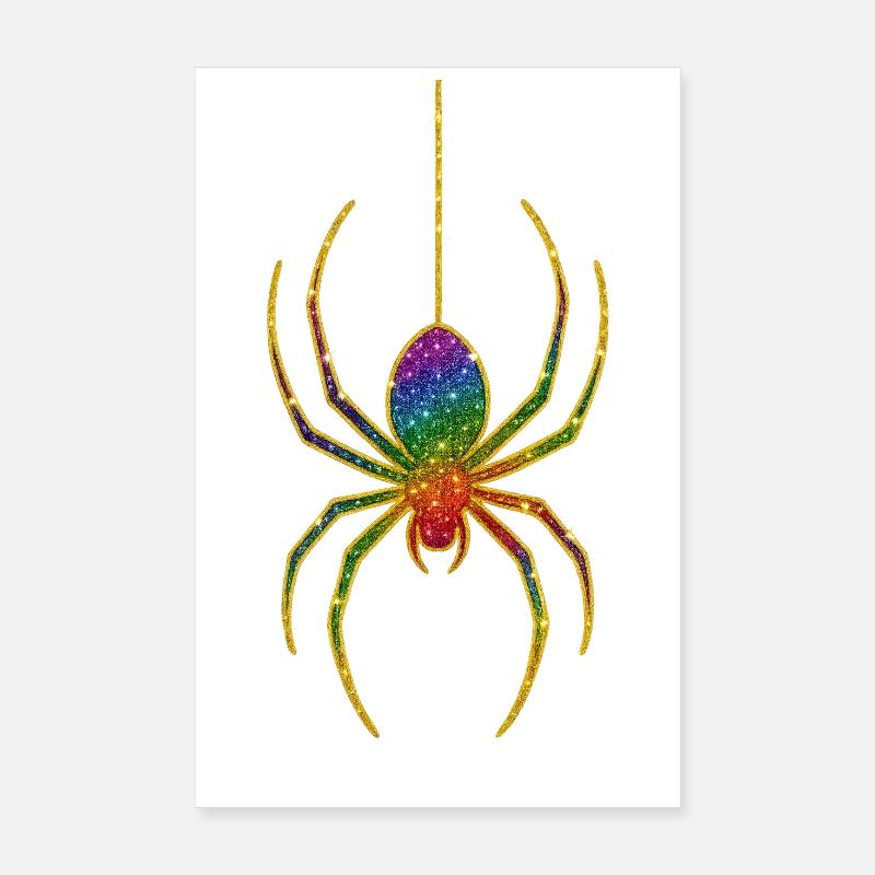 Rainbow glitter spider motif Poster 8" x 12" (20x30 cm)