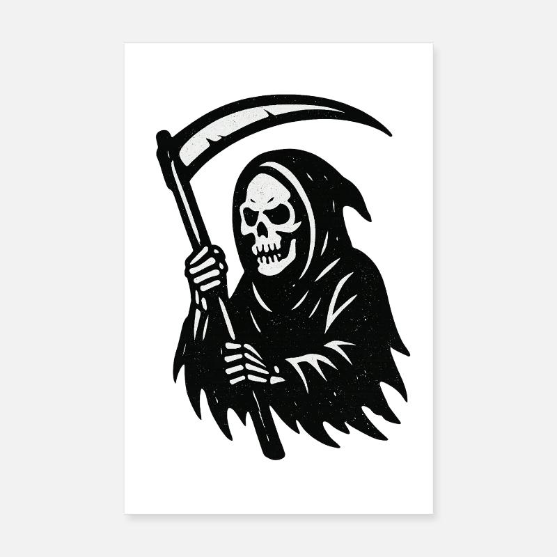Sensenmann Silhouette Druck Poster 20x30 cm