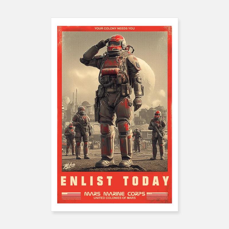 Mars Marine Corps Poster 8" x 12" (20x30 cm)