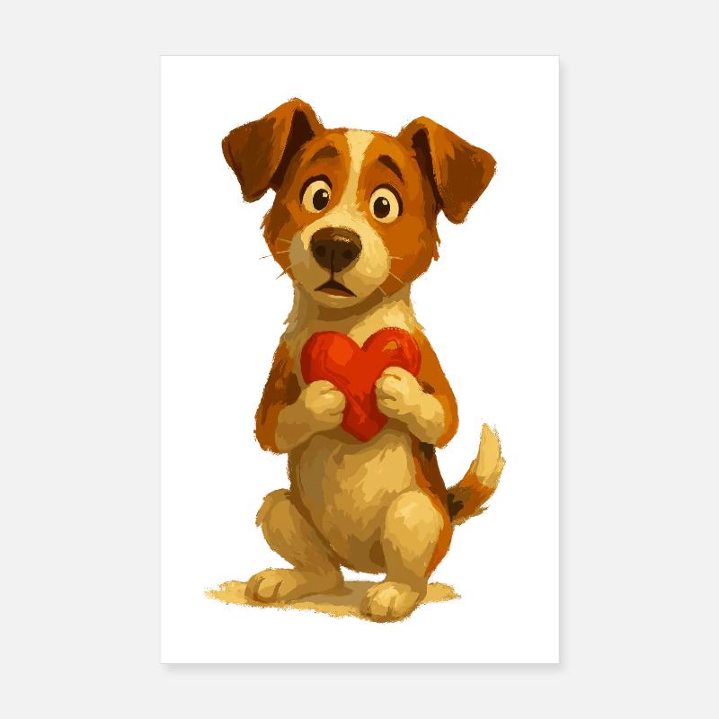Jack Russell Terrier with Heart Poster 8" x 12" (20x30 cm)