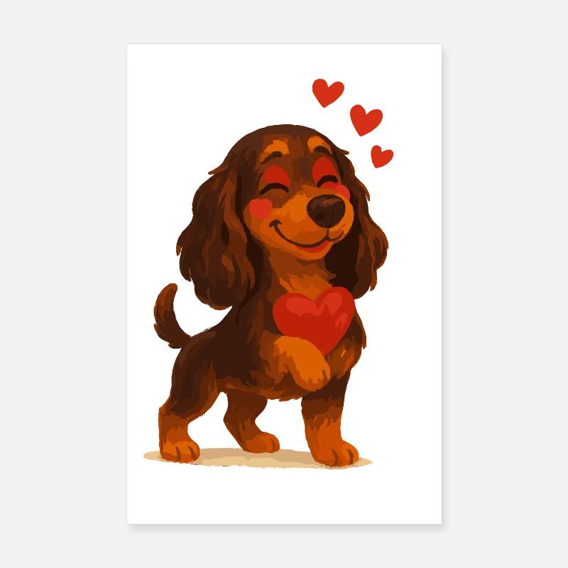 Cocker Spaniel in love Poster 8" x 12" (20x30 cm)