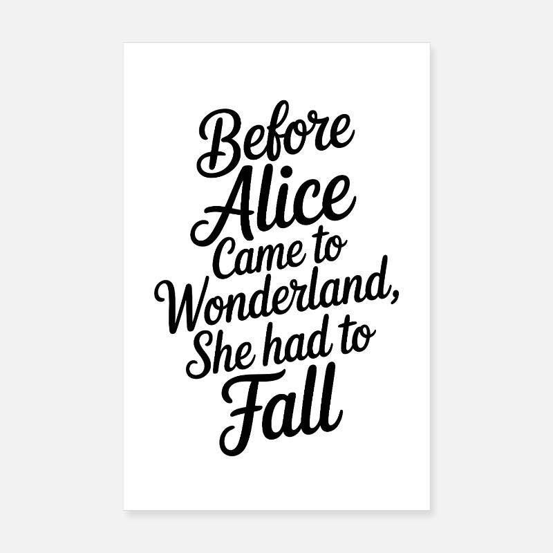Wunderland Zitat in Script Poster 20x30 cm