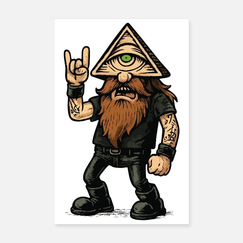 Le cyclope de métal - Poster 20 x 30 cm - blanc