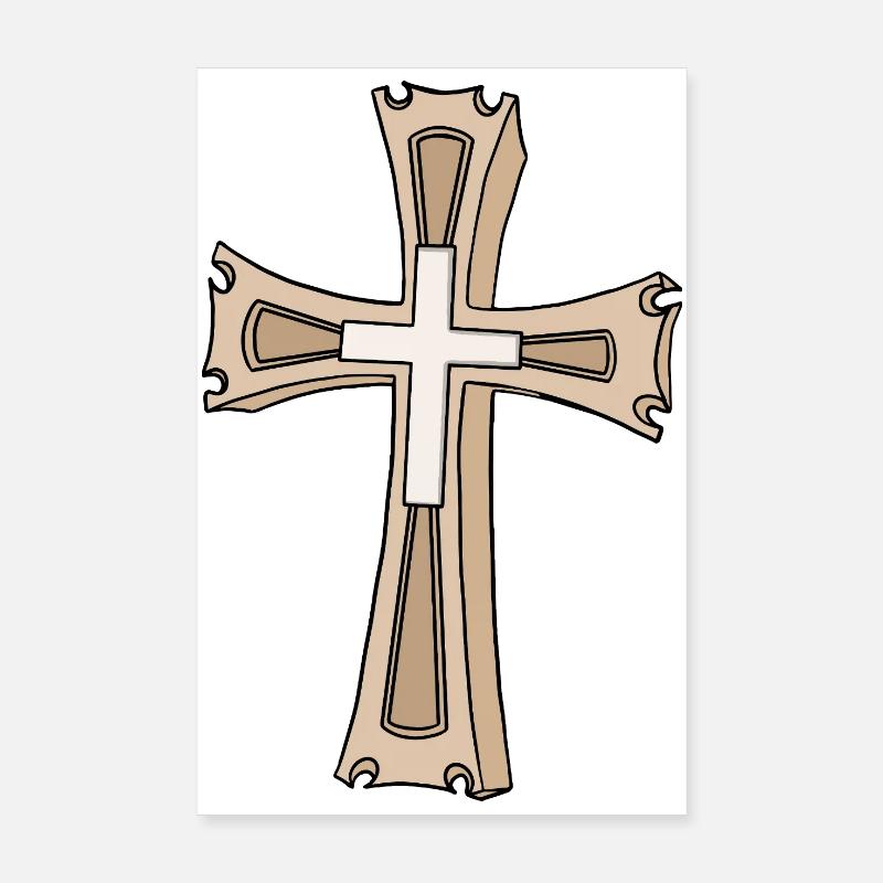 Écusson en forme de croix ornée Poster 20 x 30 cm