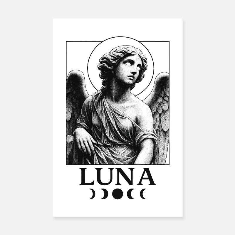 Luna Ascendant – White Edition - Poster 8" x 12" (20x30 cm) - white